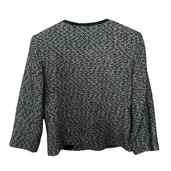 NEW Express $128 White Black Tweed Jacket Blazer Cropped 3/4 Sleeve Women’s 10 - Picture 9 of 16